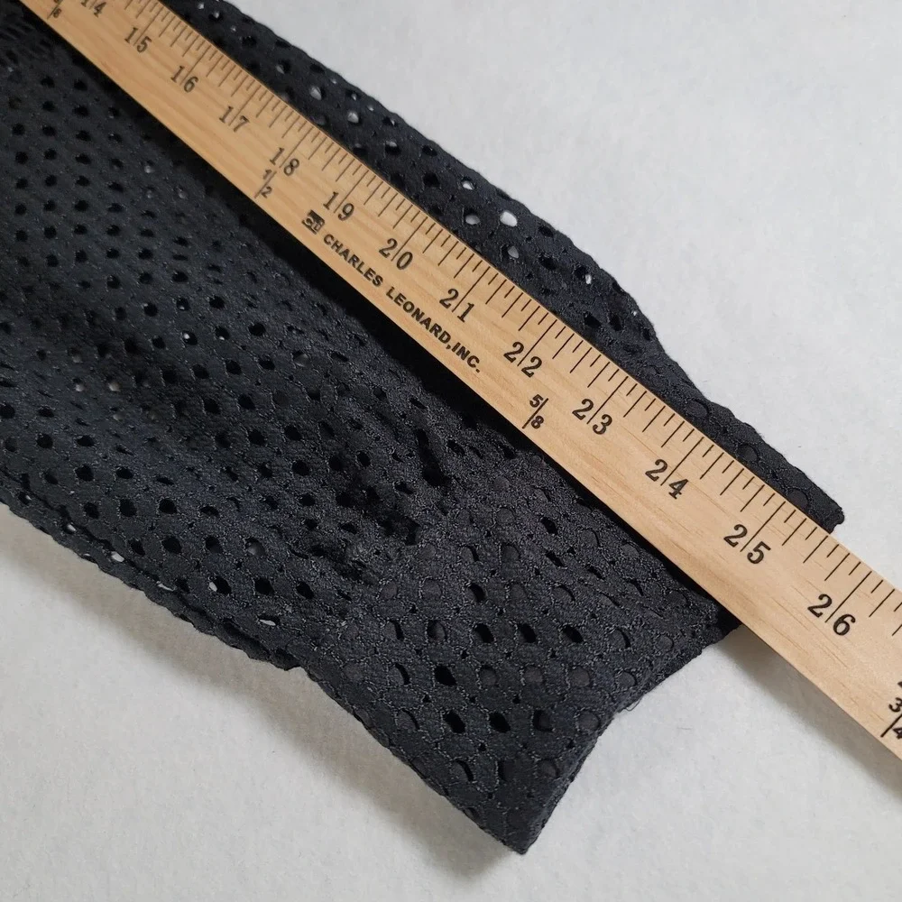 Banana Republic Lace Eyelet Top Women Black Geometric Long Sleeve Back Zip XXL
